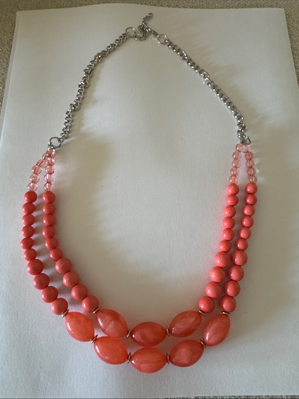 Women’s Coral Bead Statement Necklace - Pink/Coral